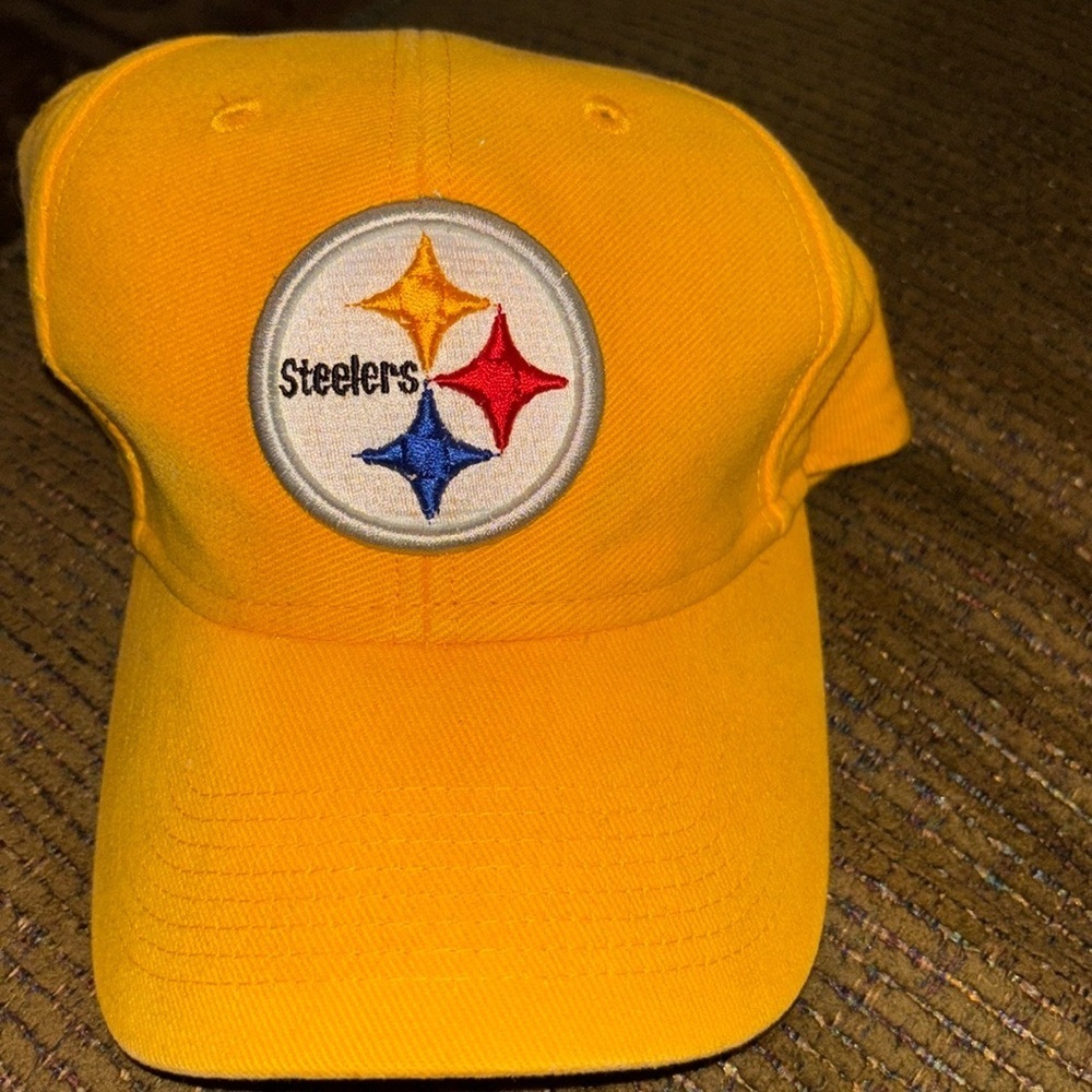 NFL Pittsburgh Steelers Football Cotton Trucker Yellow Authentic Team Cap - Picture 6 of 10